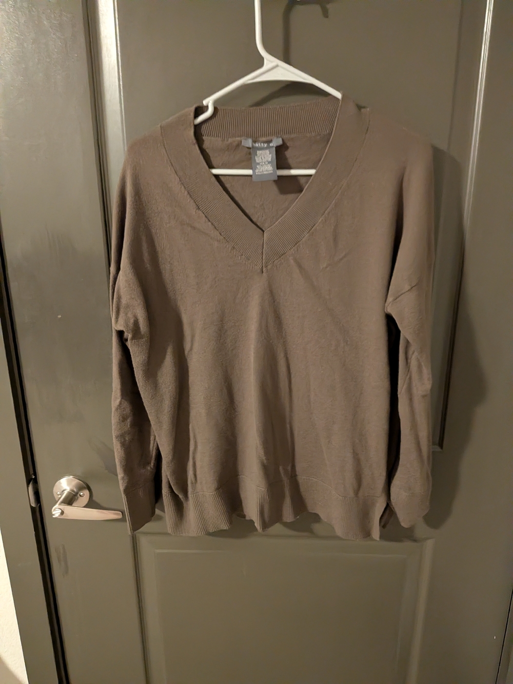 Matty M Women's Olive V-Neck Sweater